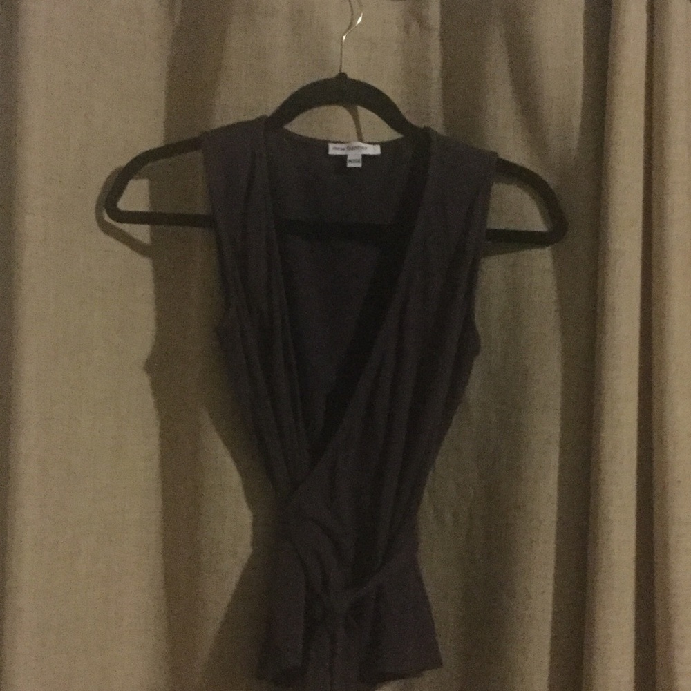 Sleeveless wrap top in beautiful purple
