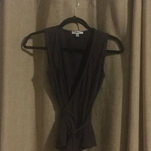 Sleeveless wrap top in beautiful purple