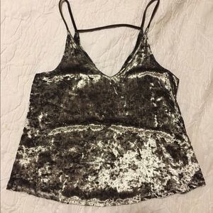AE Silver Velvet Top