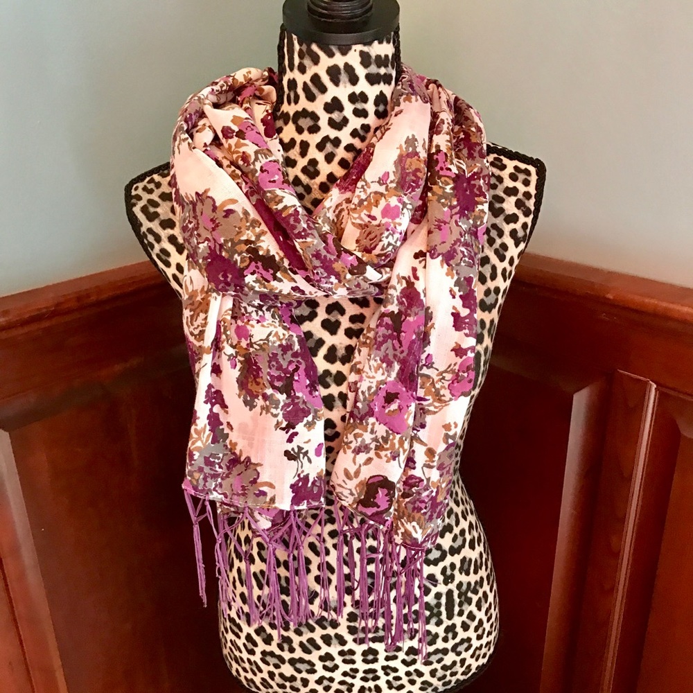 Purple floral scarf