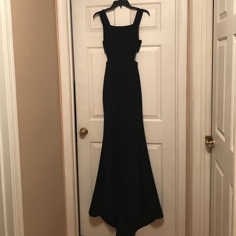Black gown.