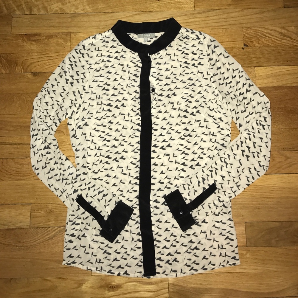 100% silk printed blouse