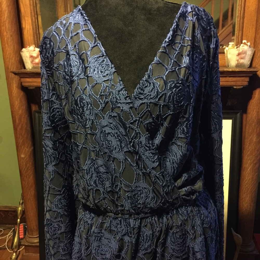 Royal Blue and Black long Bell shorts jumper