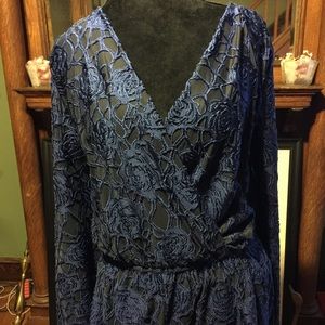 Royal Blue and Black long Bell shorts jumper