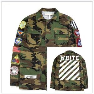 White men & women camouflage military jacket coat