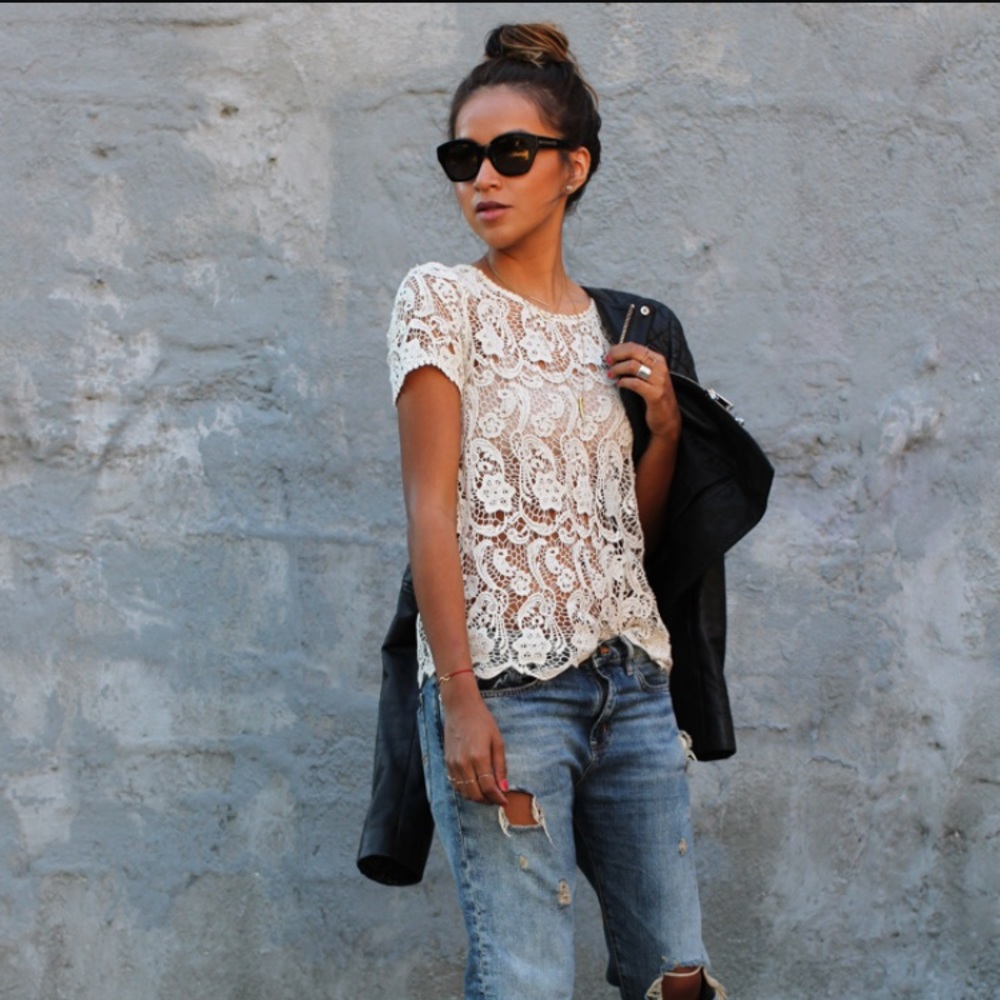 Joie Devine Crochet Lace Top