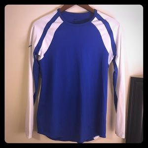 Long Sleeve Blue Nike Dri-fit Shirt