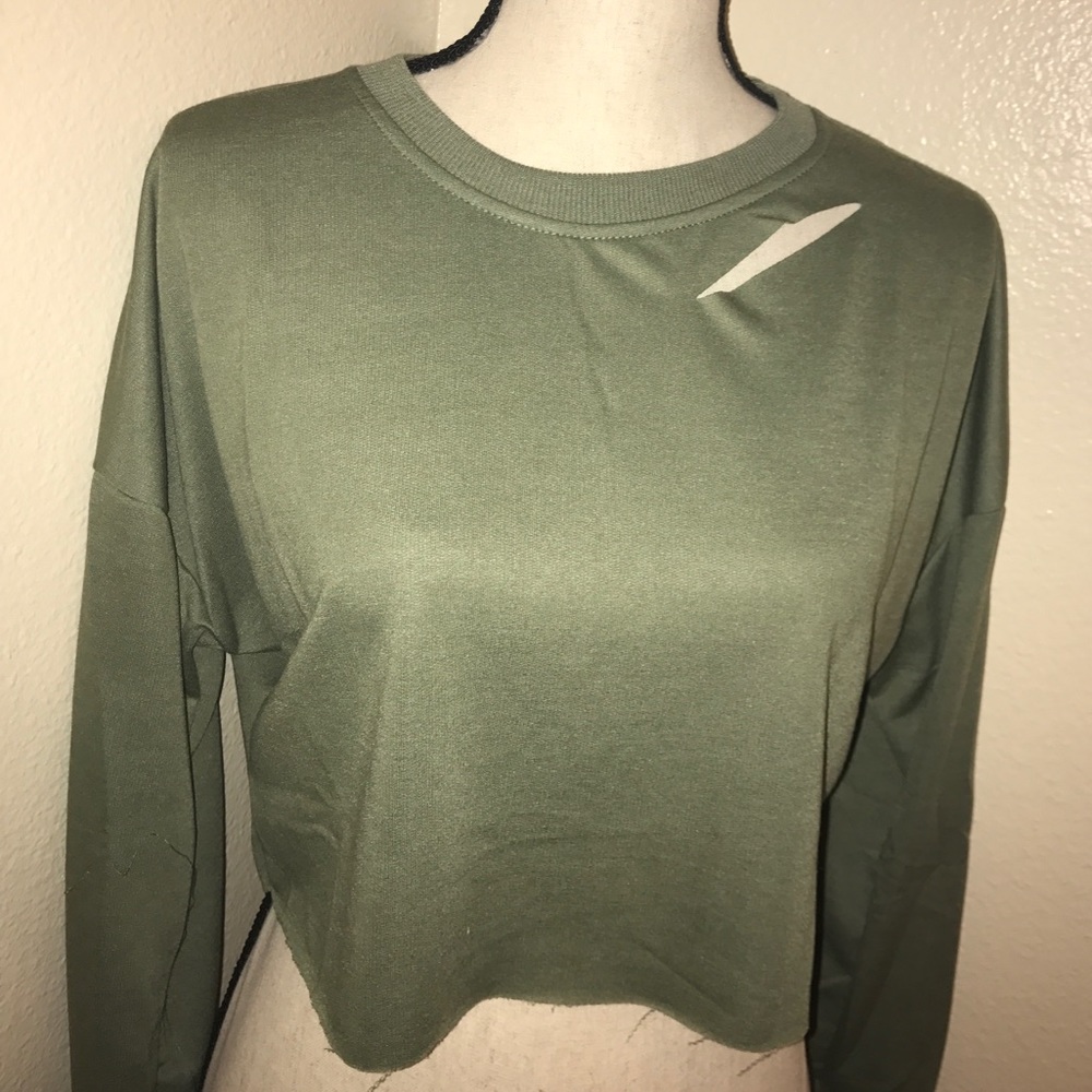 Woman long sleeve crop top - Picture 2 of 3