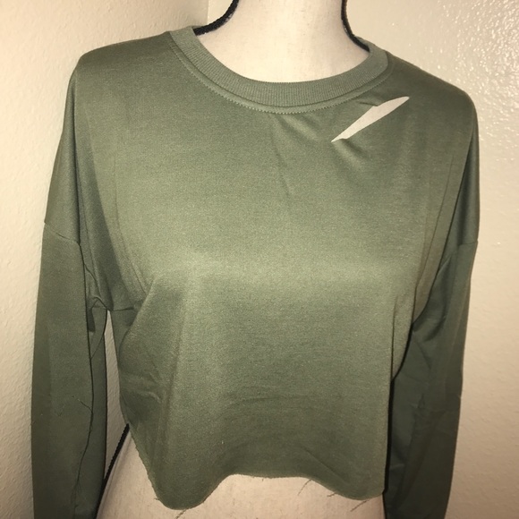 Woman long sleeve crop top - Picture 2 of 3
