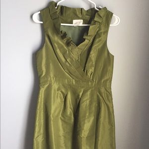 J Crew silk ruffle neck dress