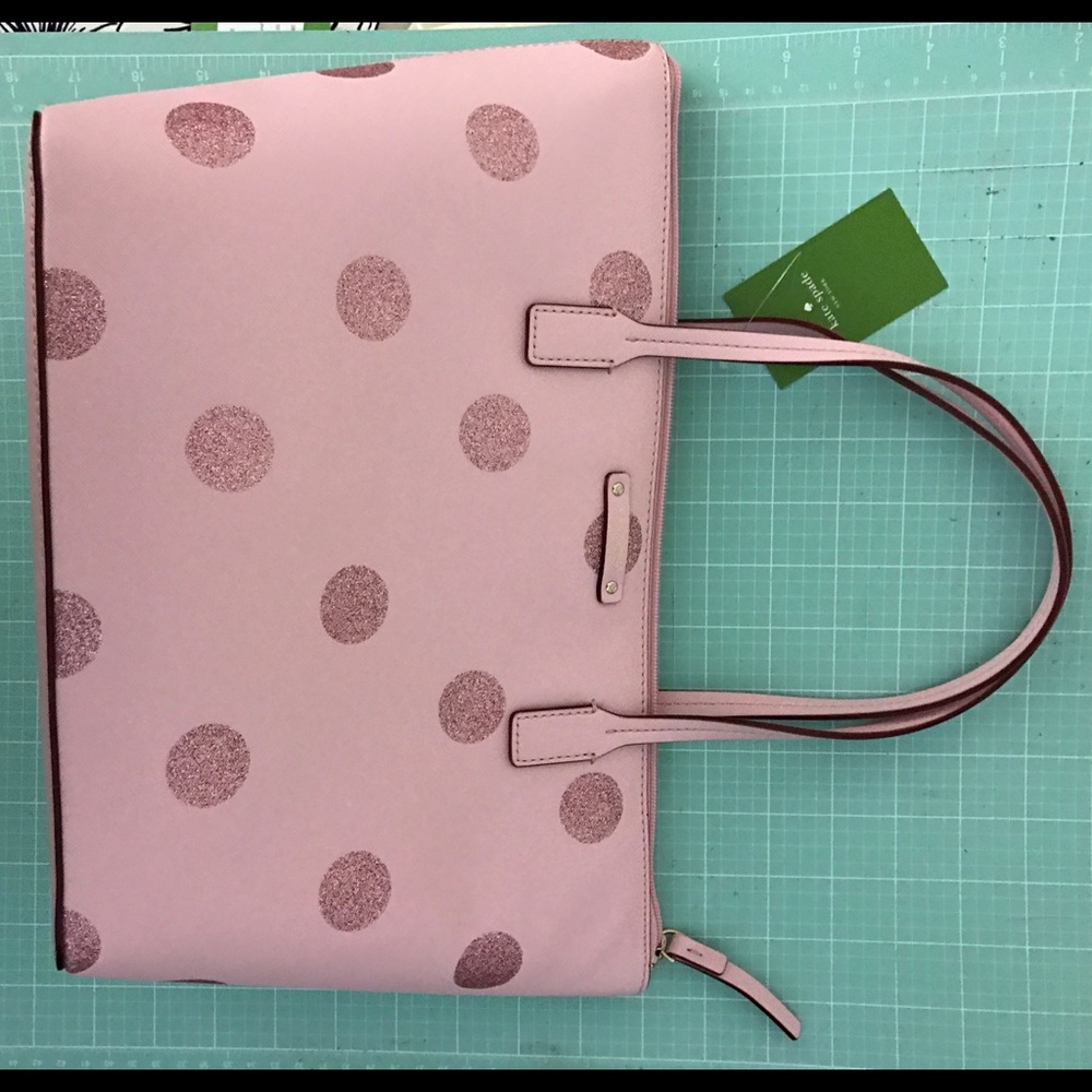 Kate Spade small tote bag in sweet pink polka dots