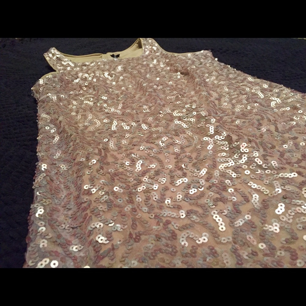 Short champagne/rose gold cocktail dress