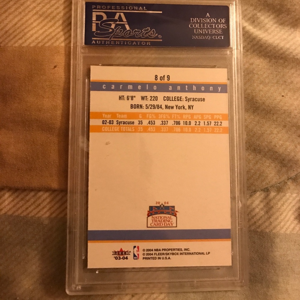 Carmelo Anthony Rookie Card - Picture 2 of 2