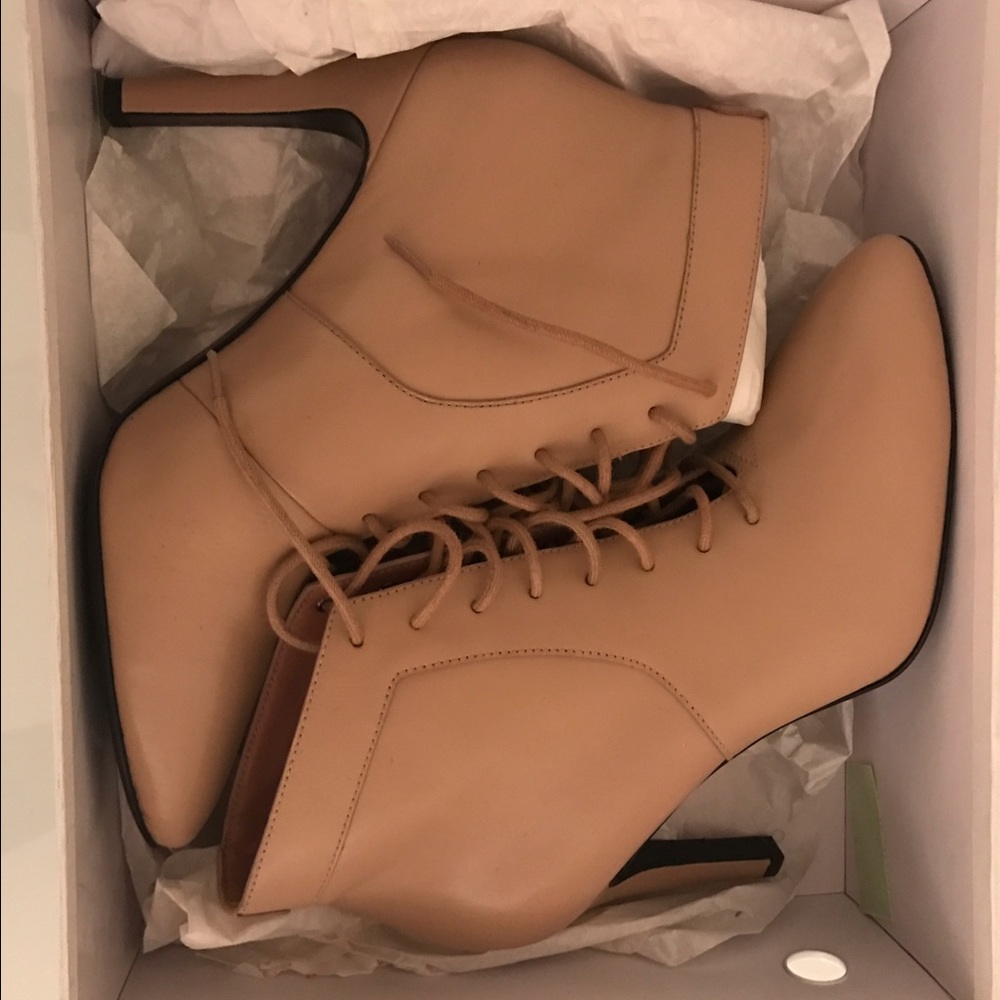 Opening Ceremony Lace-Up Ankle Boot in Nude size39