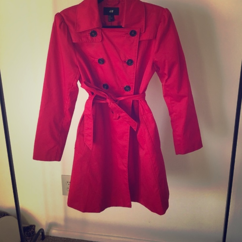 Stunning red H&M trench coat