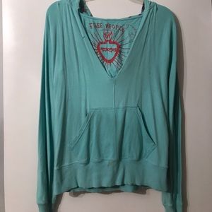 Free people V neck hoodie