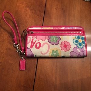 Authentic Coach Floral Wristlet