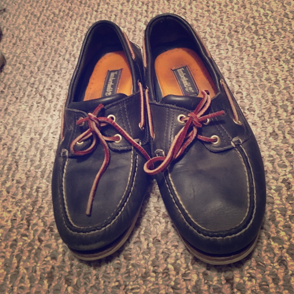 Blue Timberland boat shoes