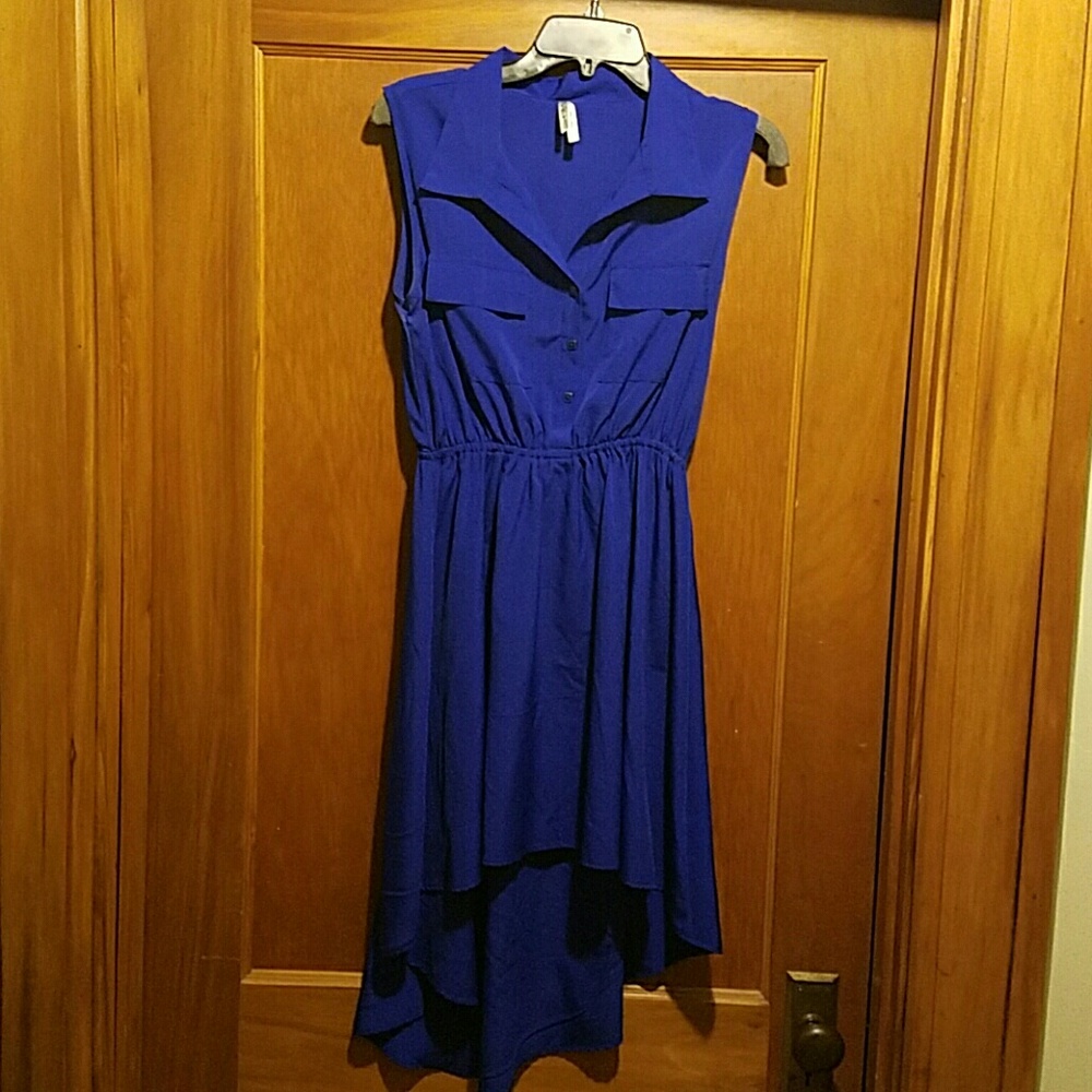 Classic blue high/low dress