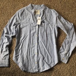 Classic Blue and White Striped Blouse