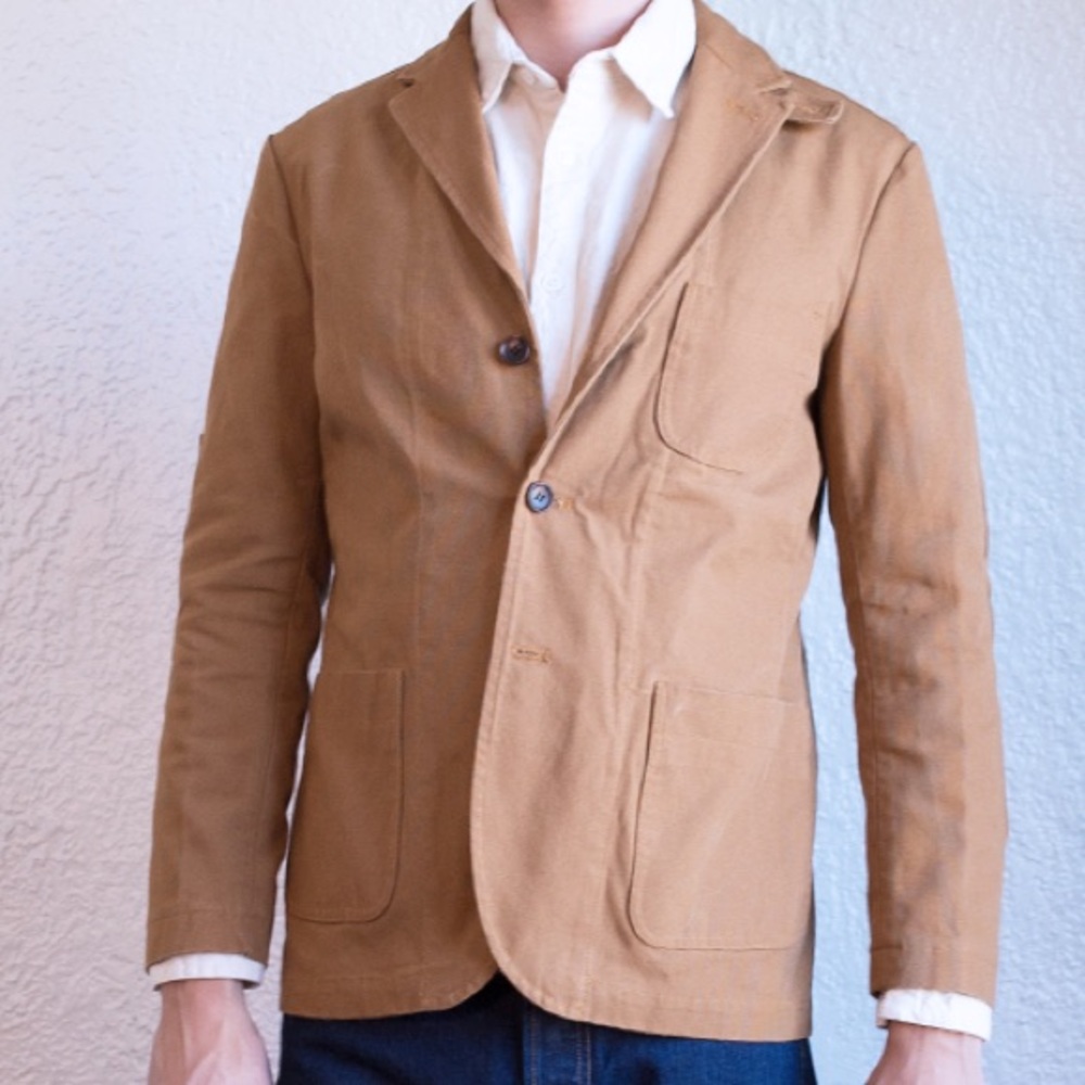 AMERICAN DUCK CANVAS TAILORED JACKET - BROWN