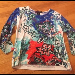 Peck & Peck sweater rayon/nylon stretchy and fun