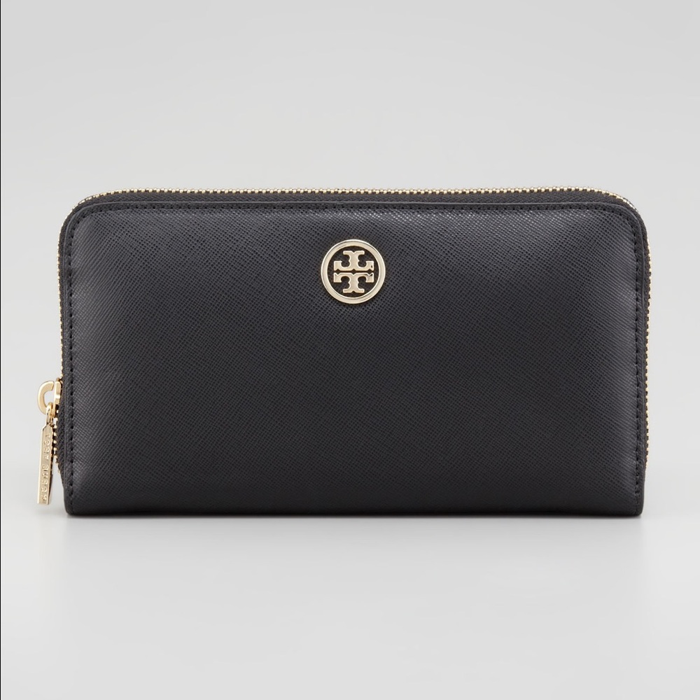 Tory Burch Saffiano Black Leather Wallet