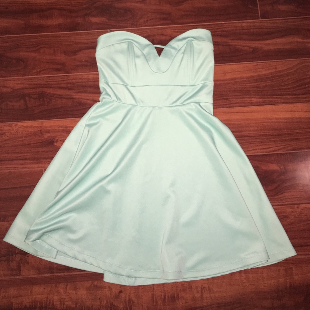 Mint green strapless dress