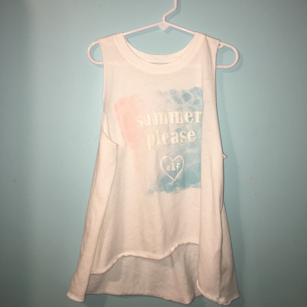 White, blue, and pink tank top