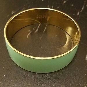 EUC j. Crew bangle bracelet, mint green & gold