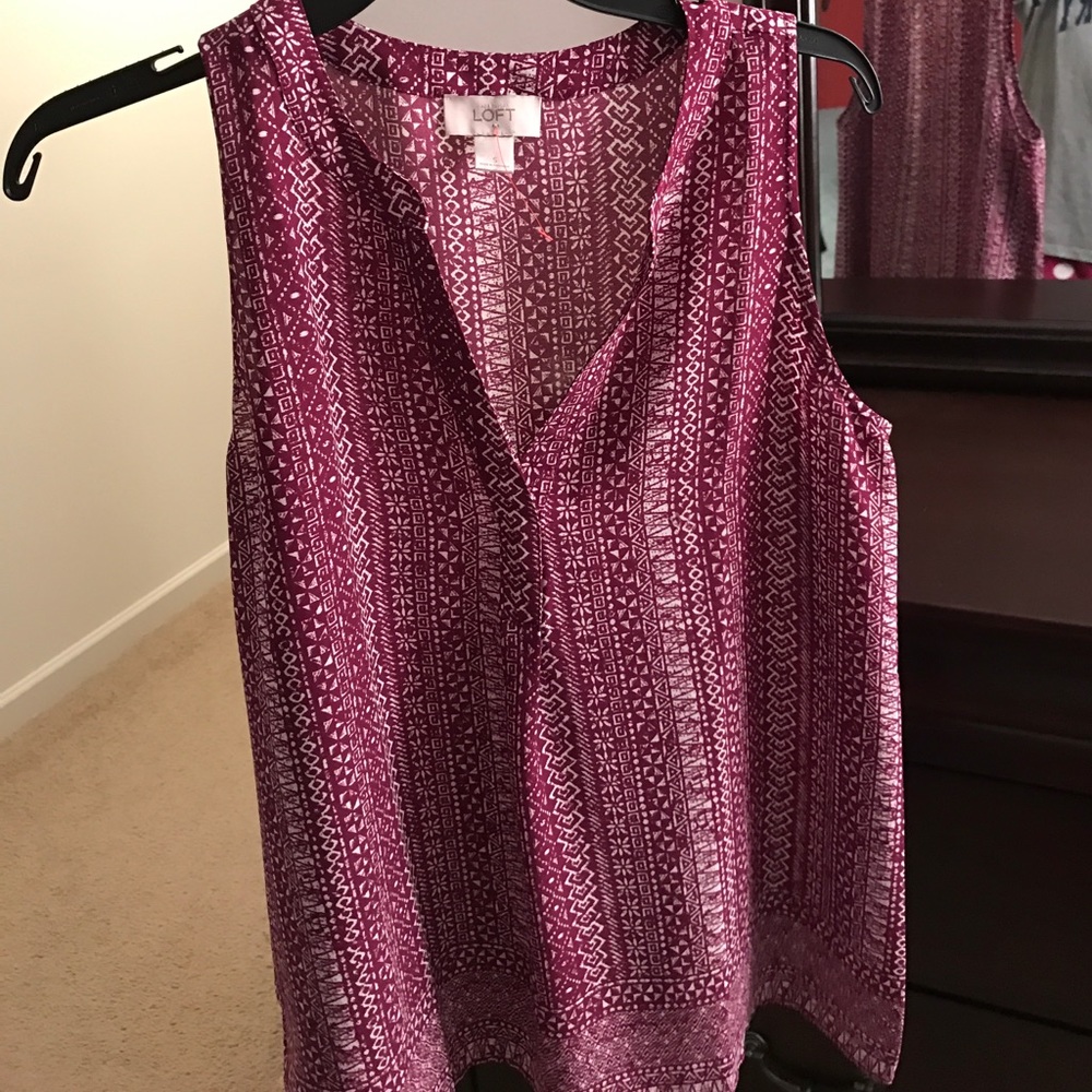 Ann Taylor Loft sleeveless purple top size S