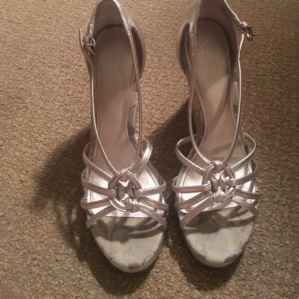 Size 8 Silver Coach Shoes