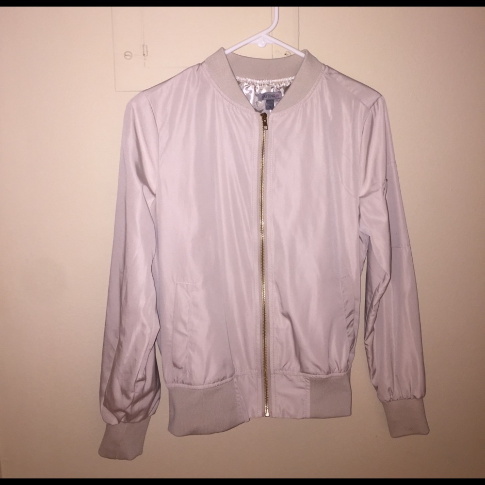 Cream Bomber Jacket