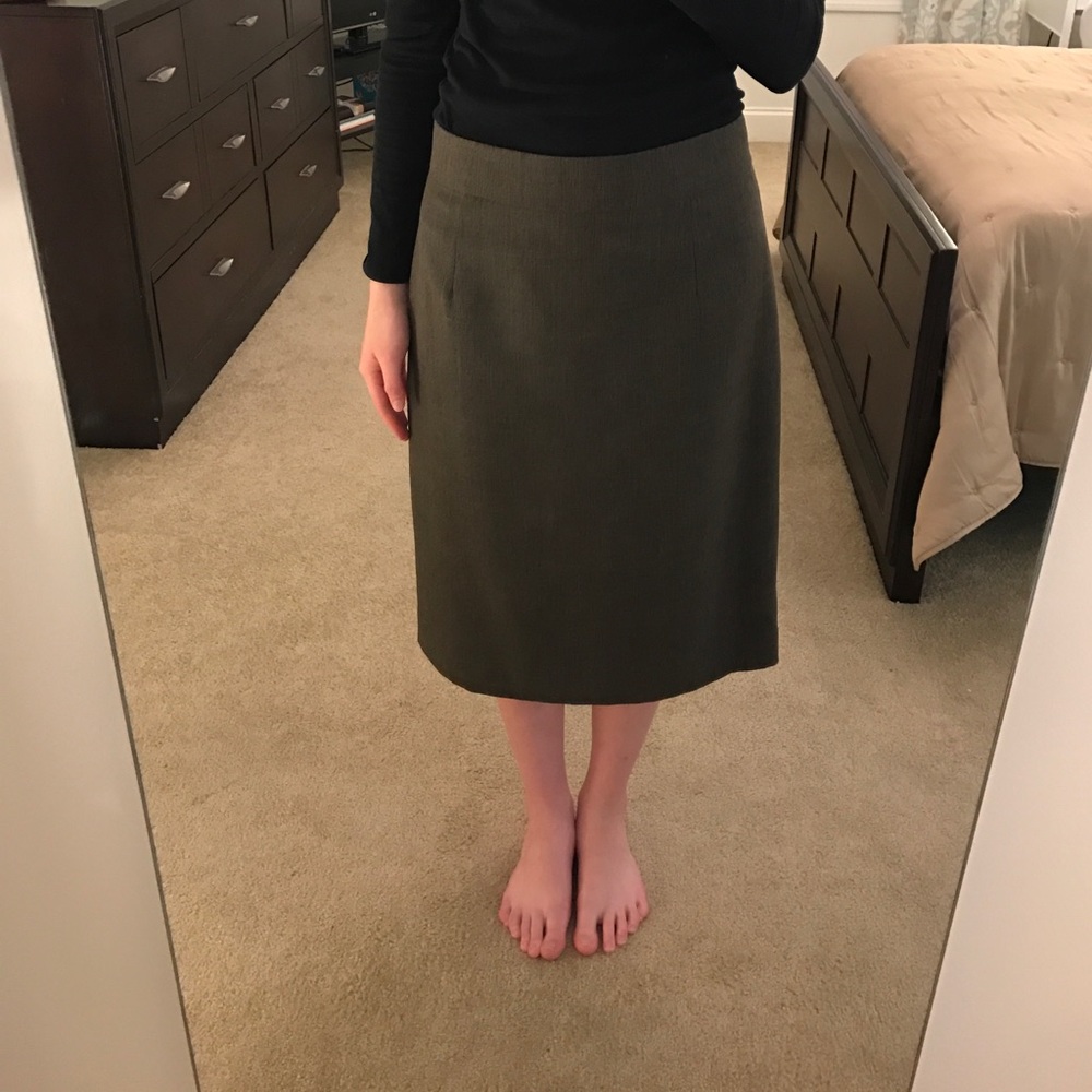 Brown Tweed Pencil Skirt