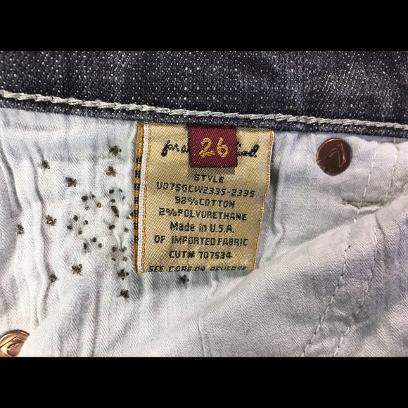 7 For All Mankind Dark Denim Wash Boot Cut Jeans Size 26 R - Picture 5 of 8