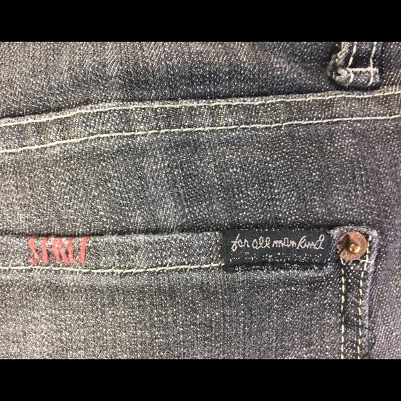 7 For All Mankind Dark Denim Wash Boot Cut Jeans Size 26 R - Picture 7 of 8