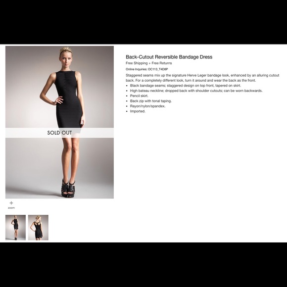 Back-Cutout Reversible Bandage Stretch Dress - Picture 5 of 8