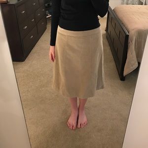 Casual Tan A-Line Skirt