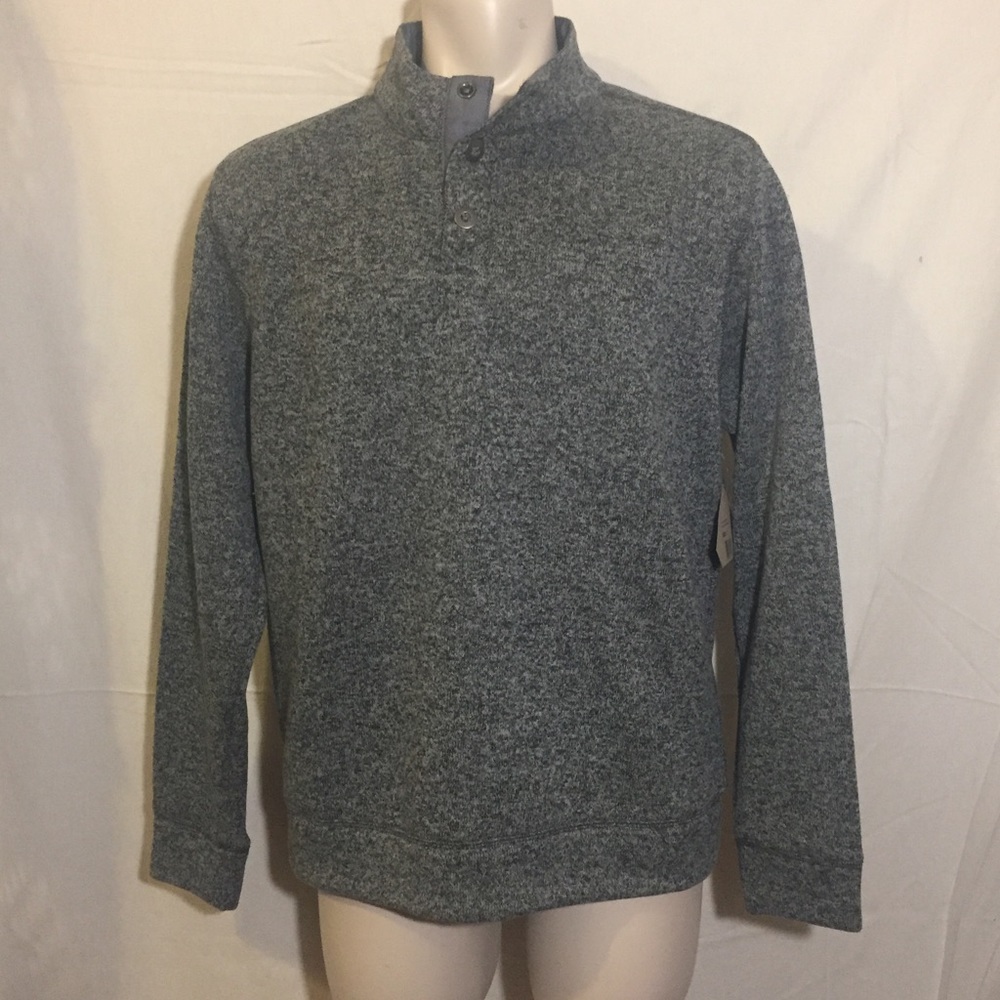 Buttoned Mock Neck Fleece
