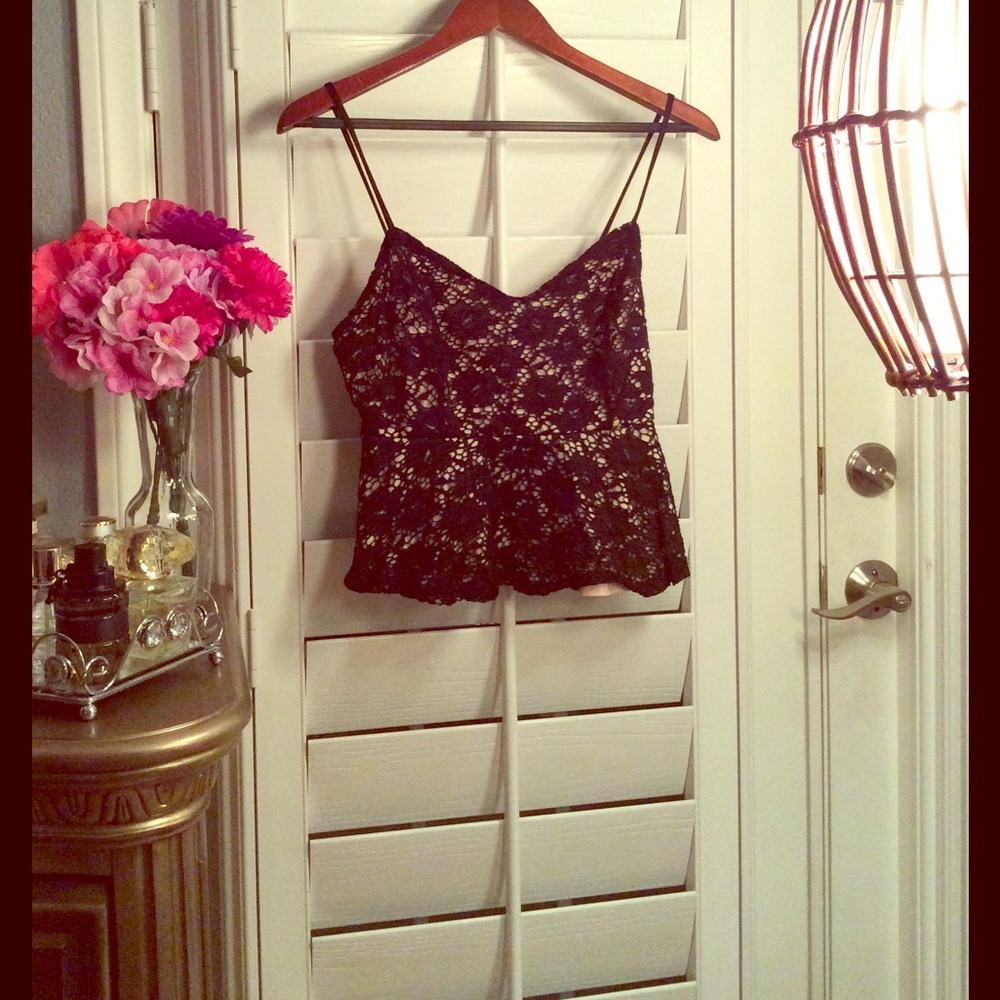 Black Lacey crop top.