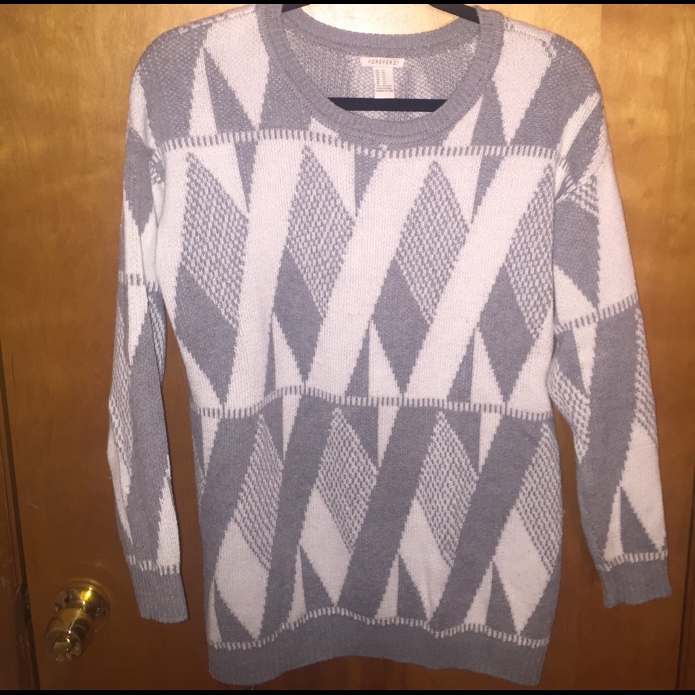 Gray & White sweater