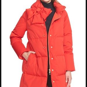 Kate Spade Funnel Neck Puffer Coat Red