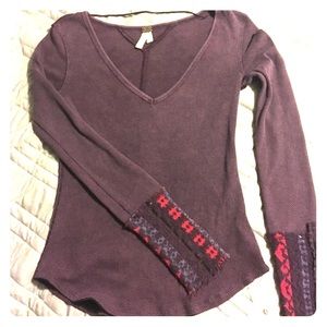 Free people Art school cuff waffle tee