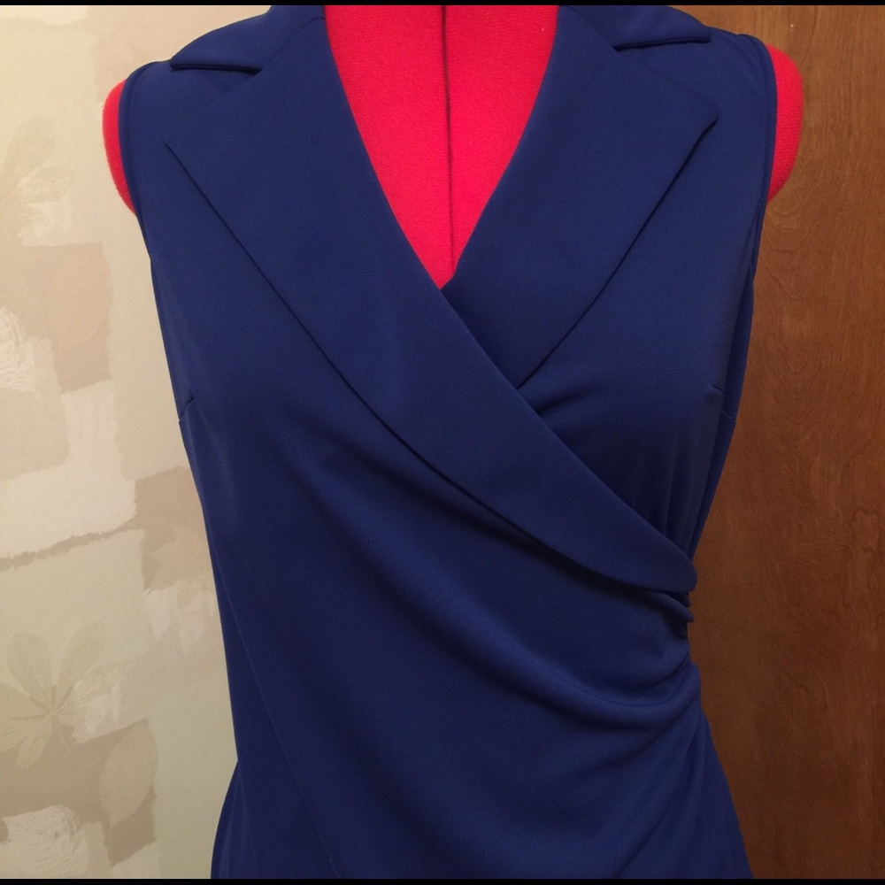 Express dress blue wrap sleeveless 6
