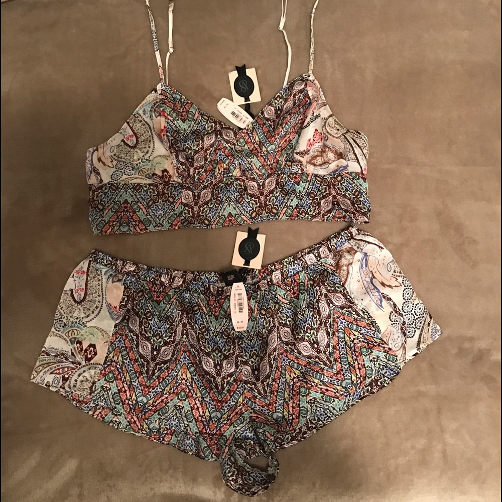Victoria Secret Silk Bralette and Short set