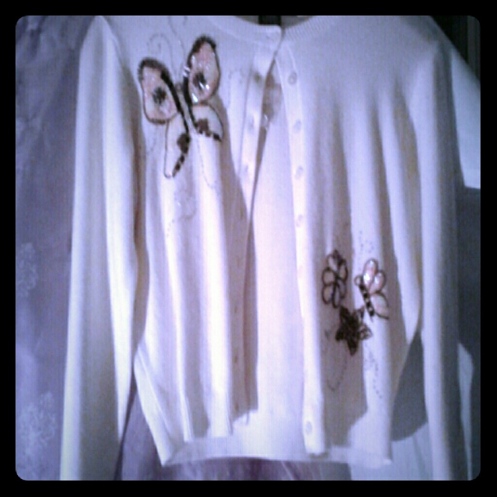 Beautiful  Sweater with beaded butterfly