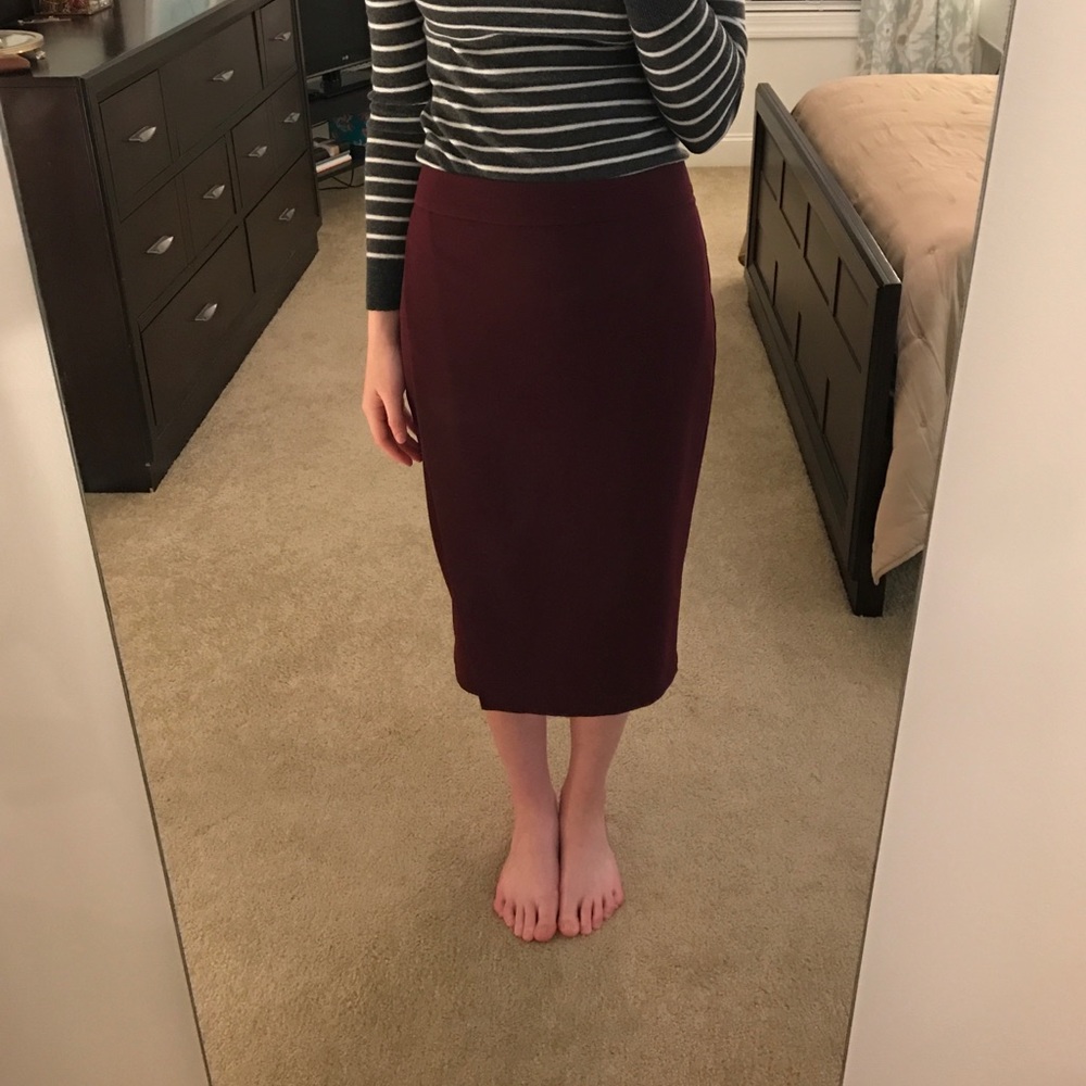 Cranberry Pencil Skirt