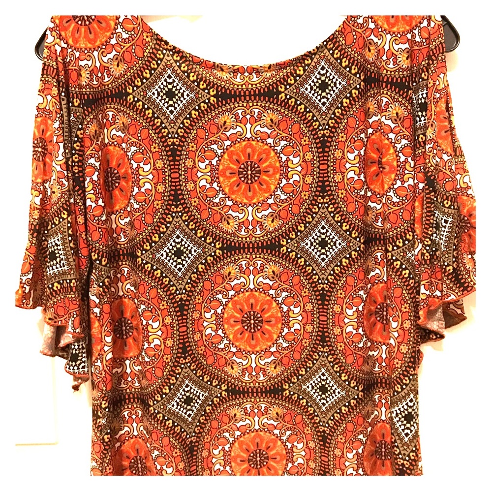 INC Peekaboo Sleeve Patterned Tunic