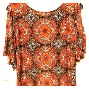INC Peekaboo Sleeve Patterned Tunic