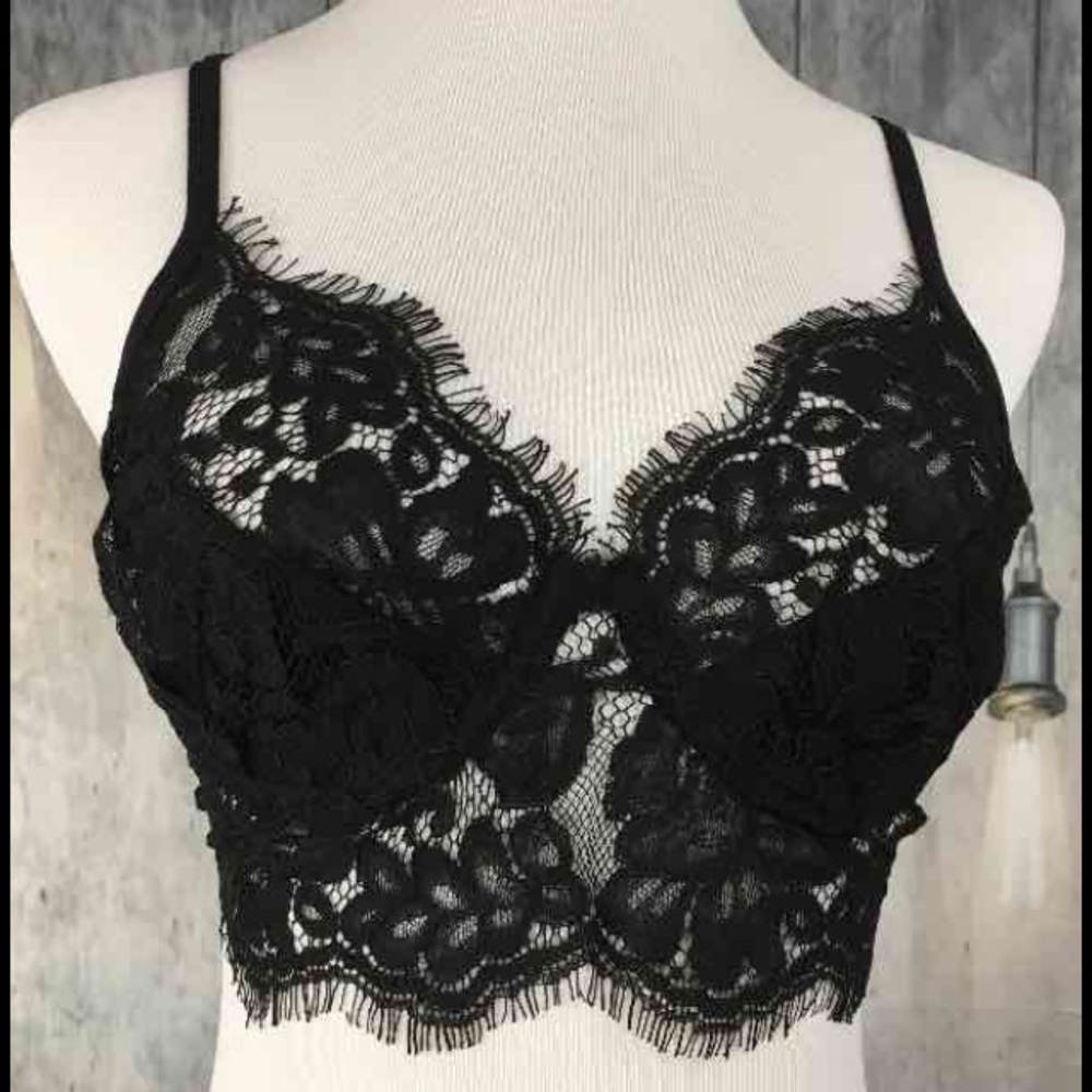Dress Forum Eyelash Lace Bralette Sz M